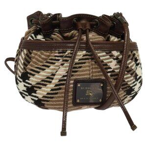 ショルダーバッグ・ポシェット BURBERRY Canvas bucket bag with check motif Burberry Drawstring Check Bucket Bag | Neiman Marcus